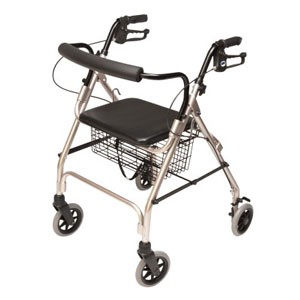 "Lumex Walkabout Lite Four-Wheel Rollator, Champagne, 6"" Wheel"