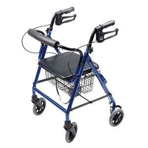 "Lumex Walkabout Four Wheel Hemi Rollator, 23-1/2"" x 21-1/2"", Royal Blue"