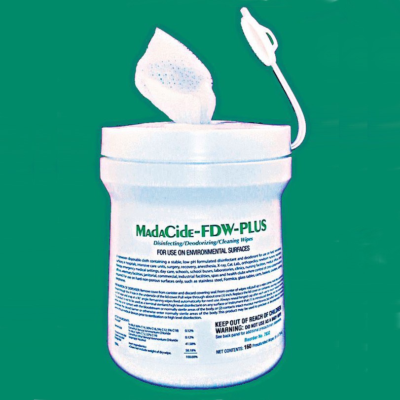 Madacide Disinfectant/Deodorizing Surface Wipe, 6" x 6-3/4"