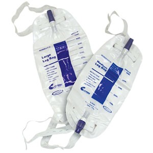 Anti-Reflux Leg Bag with Push-Pull Valve and Straps, Medium 600 mL