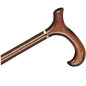 Men's Derby Handle Cane, Brown Stain, 36" - 37"