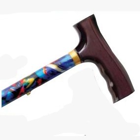 Travel Folding Cane with Fritz Handle, Abstract