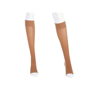 Mediven Plus Calf with Silicone Band, 20-30, Petite, Open, Beige, Size 5