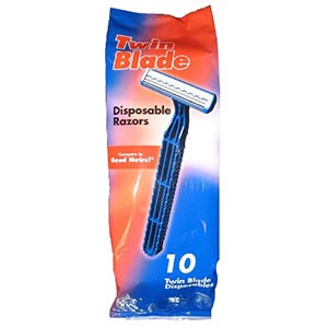 Twin Blade Razor with Lubricating Strip
