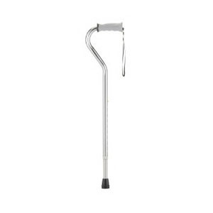 Adjustable Offset Cane Silver, 7/8", 30" - 39" Adjustable Height