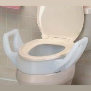 Bath Safe Elongated Elevated Toilet Seat w/Arms