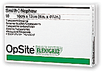 "Opsite Flexifix Transparent Adhesive Film Dressing 4"" x 4-3/4"""