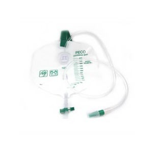 PECO Economy 2000ml (2L) drain bag with hook and loop strap hanger