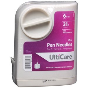 UltiMed UltiCare Mini Pen Needle, 31G x 6 mm