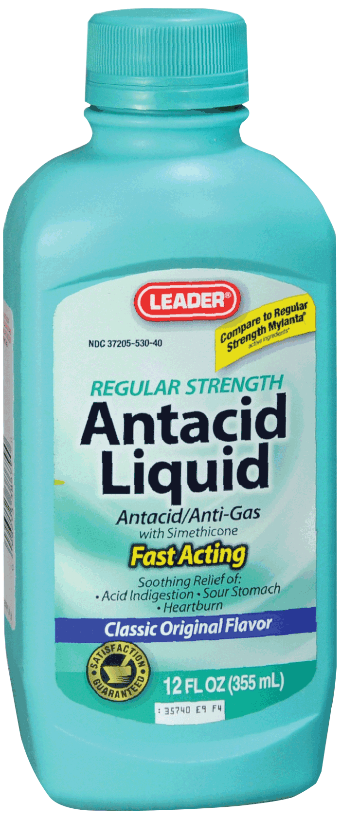 Leader Regular Strength Antacid/Antigas Suspension, 12 oz.