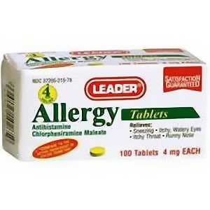 Leader Allergy Relief Tablets 4 mg (100 Count)