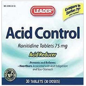 Leader Ranitidine Acid Control Tablets 75 mg (30 Count)
