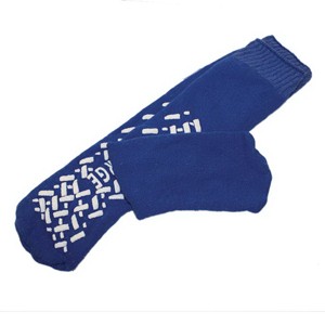Single Tread Patient Safety Footwear with Terrycloth Interior, Medium, Blue