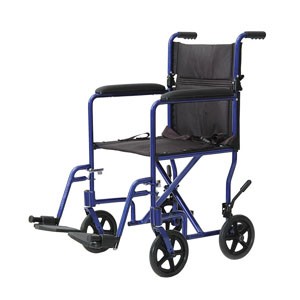 Lightweight Aluminum Transport Chair 17" x 16" Seat, Blue