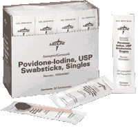 Povidone Iodine 10% USP Swabstick (3/Pk)