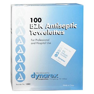"PMI Hygea BZK Antiseptic Towelettes 7"" x 5-1/2"""