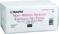 "ReliaMed Non-Sterile Non-Woven Sponge 4"" x 4"", 4-Ply"
