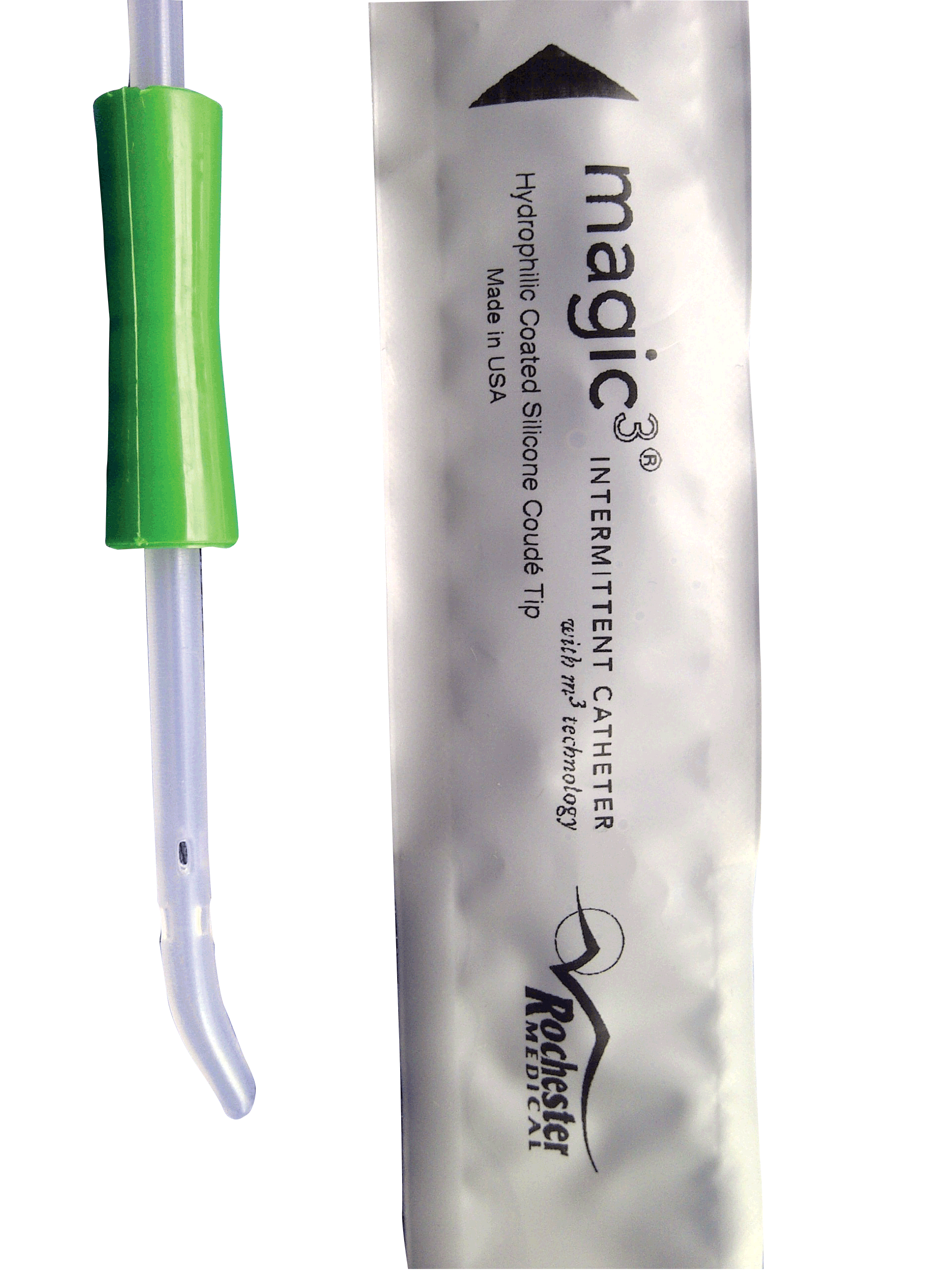 "Magic3 Hydrophilic Coude Male Intermittent Catheter with Sure-Grip 10 Fr 16"""