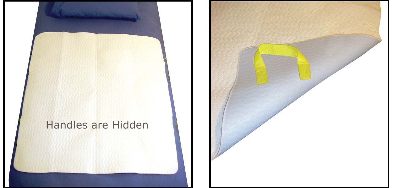 "SafetySure MovEase Underpad with Handles Standard Size, 36"" L x 34"" W, 3-Ply Fabric"
