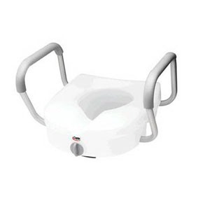 "E-Z Lock Raised Toilet Seat with Armrests 5"""
