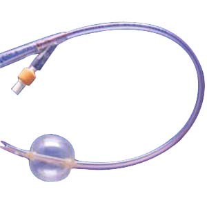 Soft Simplastic Coude 2-Way Foley Catheter 18 Fr 30 cc