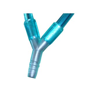 Y-Connector with Two 2 ft. Bonded Green Tube, with Ribbed End Fittings