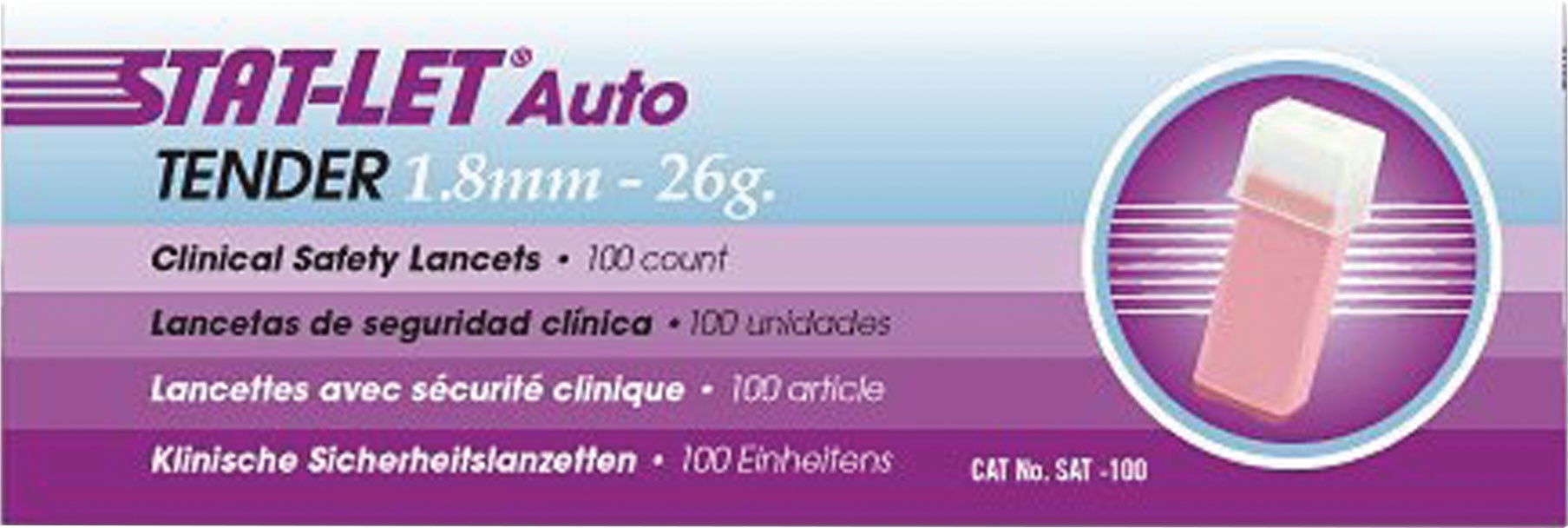 STAT Auto/Tender Safety Lancet 26G (100 count)