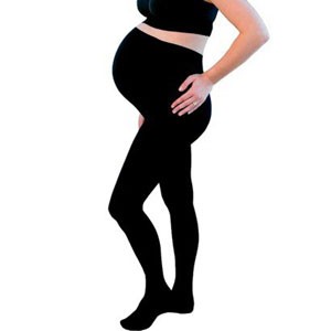 Sheer Fashion Maternity Pantyhose, Size B, 15-20 mmHg, Black
