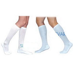 Cotton Comfort Men's Knee-High Compression Stockings Medium Long, White