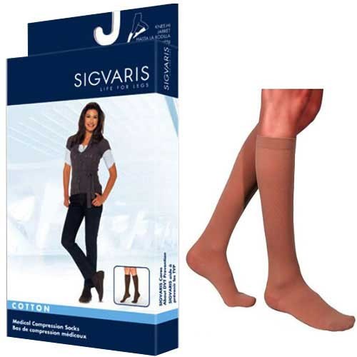 Cotton Comfort Men's Knee-High Compression Stockings Medium Long, Crispa