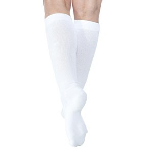 Diabetic Compression Socks, Calf, 18-25 mmHg, X-Large, Long, Closed, White