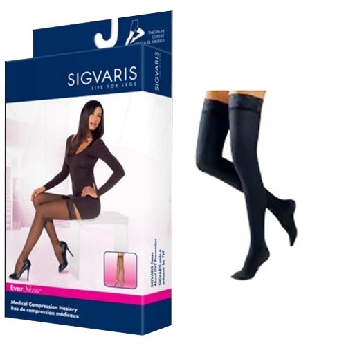 EverSheer Thigh High with Grip-Top, 20-30, Medium, Short, Closed, Dark Navy