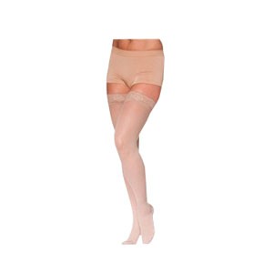 Soft Opaque Thigh-High with Grip-Top, 30-40, Small, Short, Closed, Nude