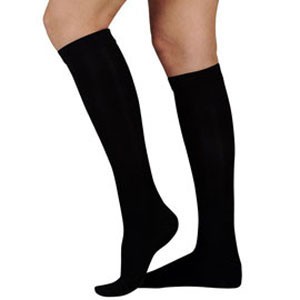Select Comfort Women's Knee-High Stockings, Large Long, 30 - 40 mmHg, Black