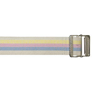 Cotton Gait Belt, Heavy-Duty Webbing, Metal Buckle, Pastel Stripes