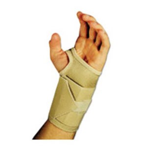 SportAid Deluxe Wrist Brace, Left, Small, Beige