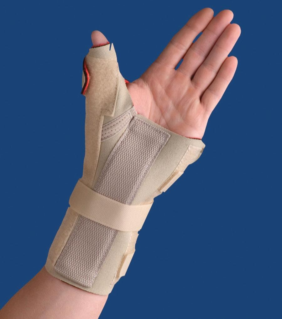 Thermoskin Carpal Tunnel Brace with Thumb Spica, Right, X-Large, Beige