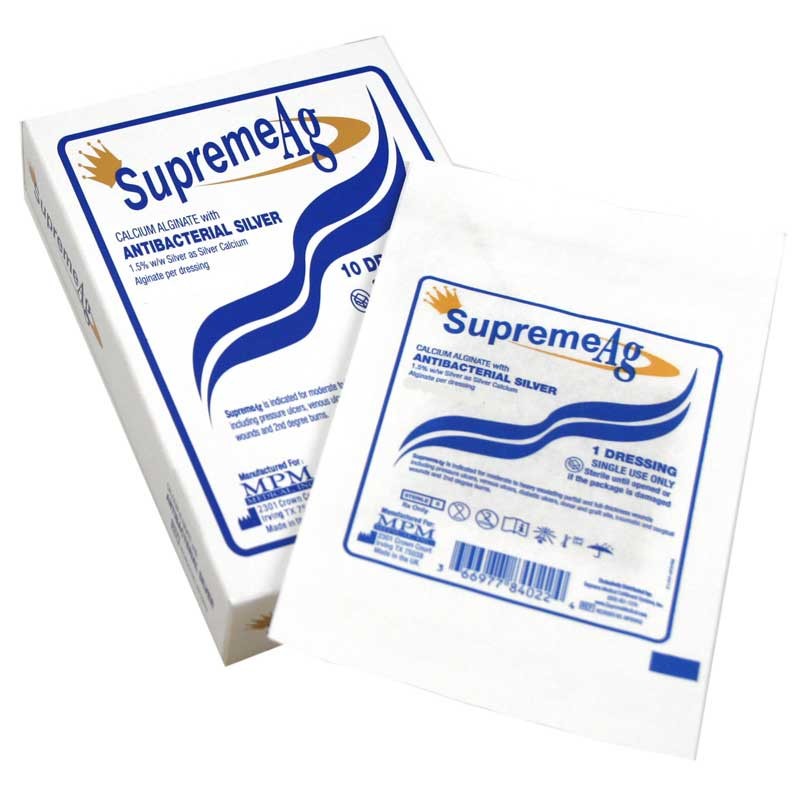 Supreme Ag Silver Calcium Alginate 2" x 2"