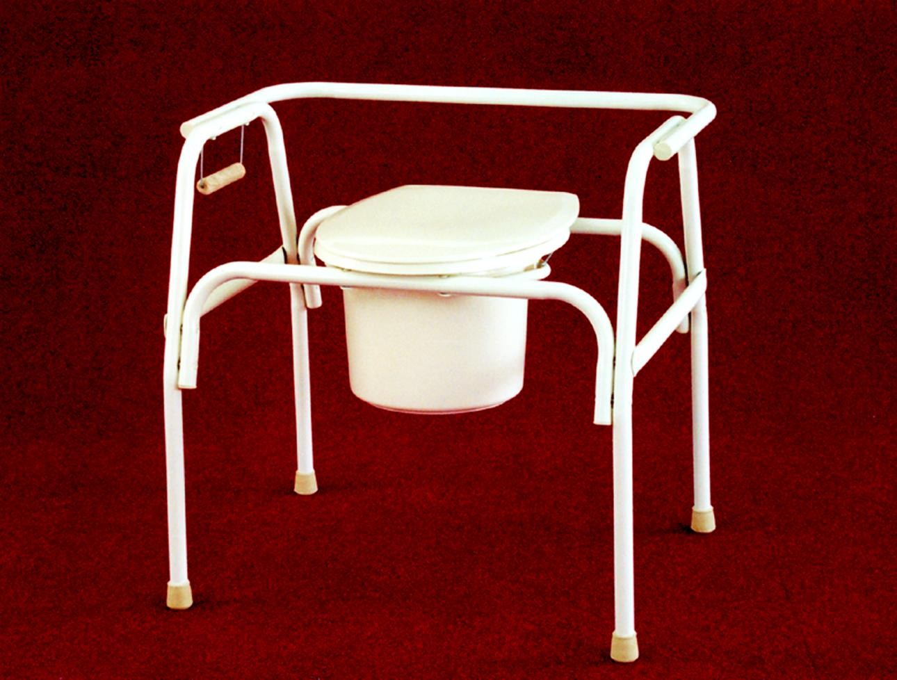 Bedside Commode with Elongated Seat, X-Large, 18" to 21" H x 14-3/4" W x 19" D Seat