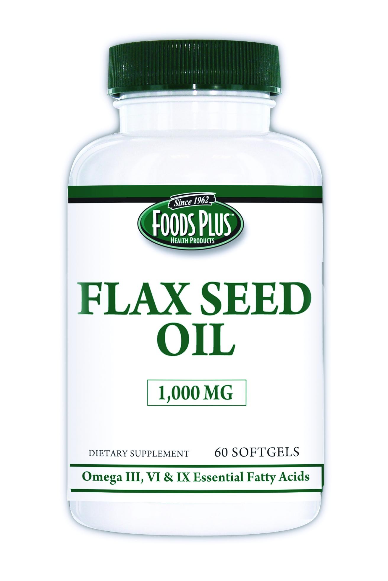 Flax Seed Oil Softgels 1000 mg (60 Count)