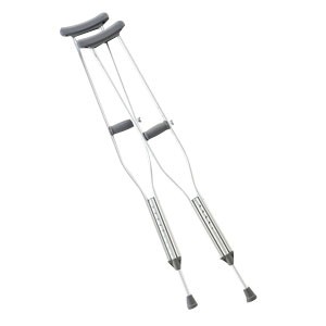 "Adult Crutches, Push Button, Adjustable, 62"" - 70"""