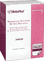 "ReliaMed Sterile Latex-Free Transparent Thin Film I.V. Site Adhesive Dressing 2-3/8"" x 2-3/4"""