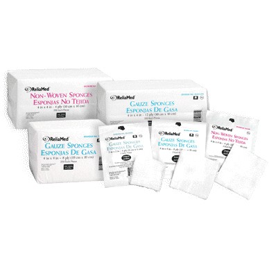 ReliaMed Non-Sterile Gauze Sponge 4" x 4", 12-Ply