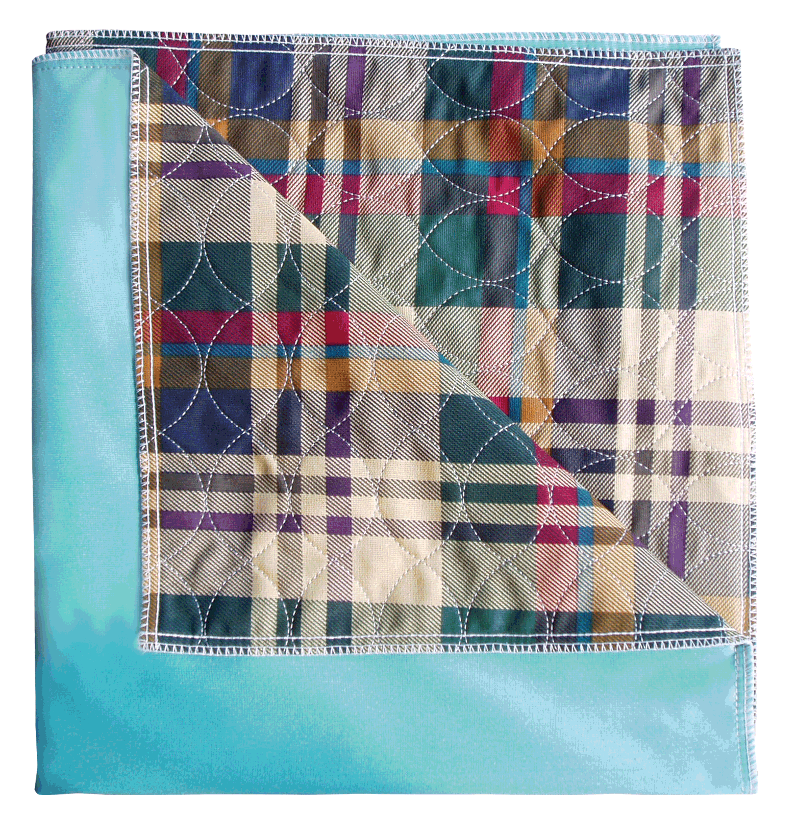 "Cardinal Health Essentials Reusable Underpad, Ibex Quilted with PVC Backing, Plaid, 34"" x 36"""