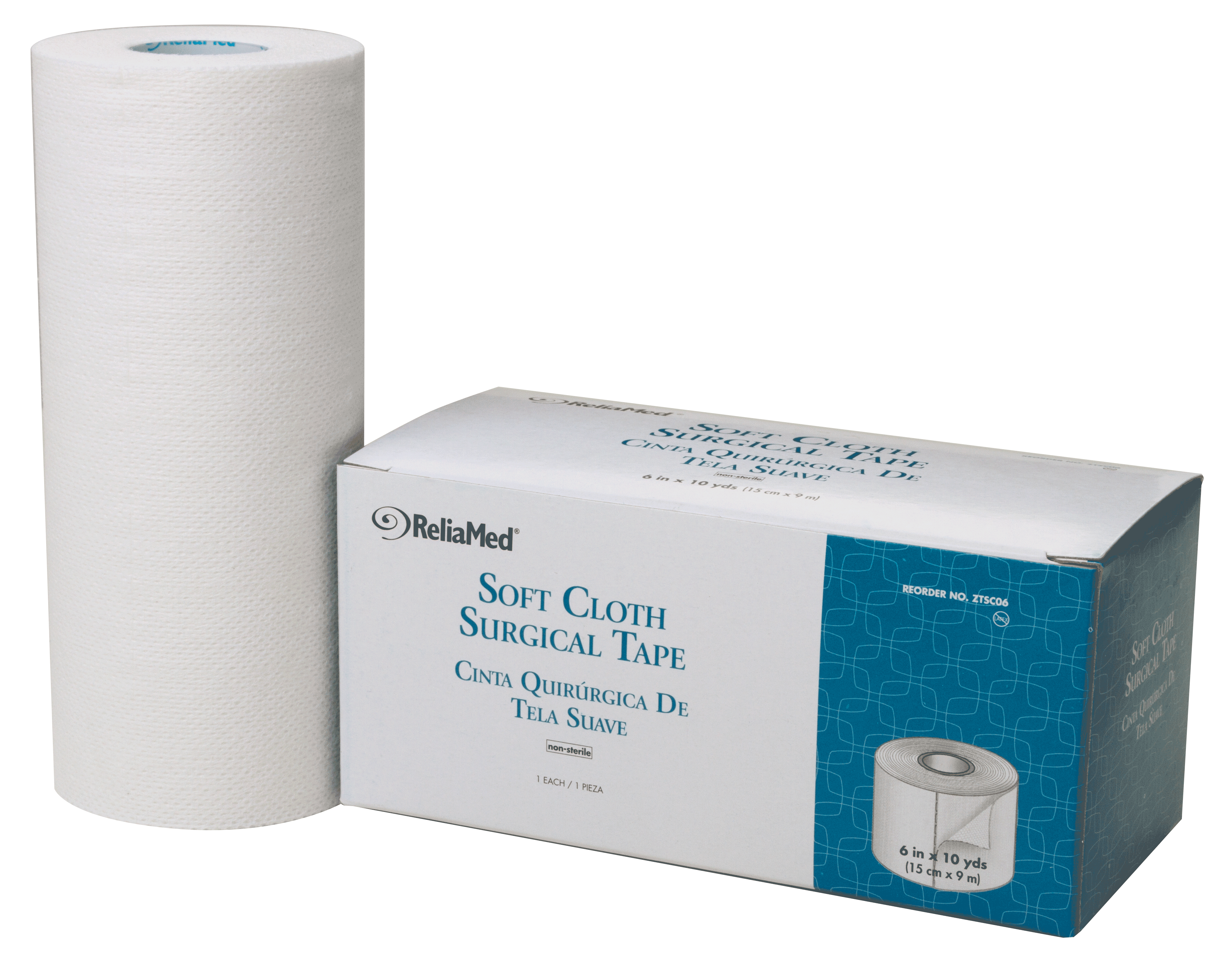"ReliaMed Soft Cloth Surgical Tape 6"" x 10 yds."