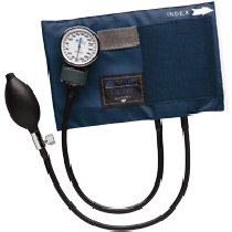 Adult CALIBER Aneroid Sphygmomanometers with Blue Nylon Cuff