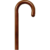 "Tourist Handle Cane, Walnut Stain, 36"" - 37"""