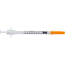 "Sol-Care Insulin Safety Syringe with Fixed Needle 29G x 1/2"", 1/2 mL (100 count)"