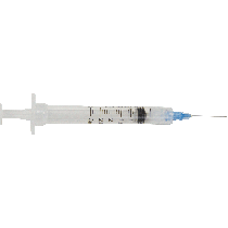 "Sol-Care Luer Lock Safety Syringe with Exchangeable Needle 23G x 1"", 3 mL (100 count)"
