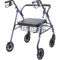 Go-Lite Bariatric Steel Rollator, Padded Seat, Blue
